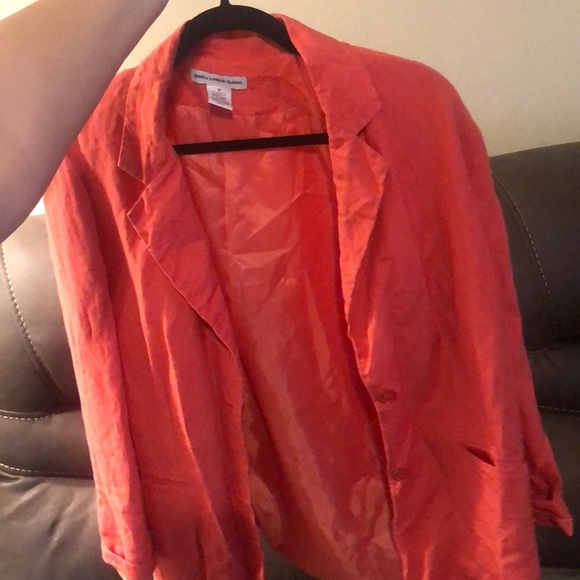 Coral linen blazer - Picture 1 of 3